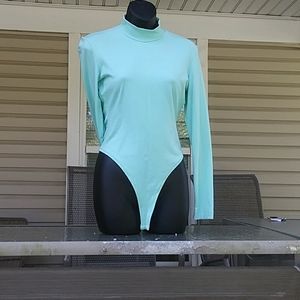 Nicole Miller aqua bodysuit Sz.M